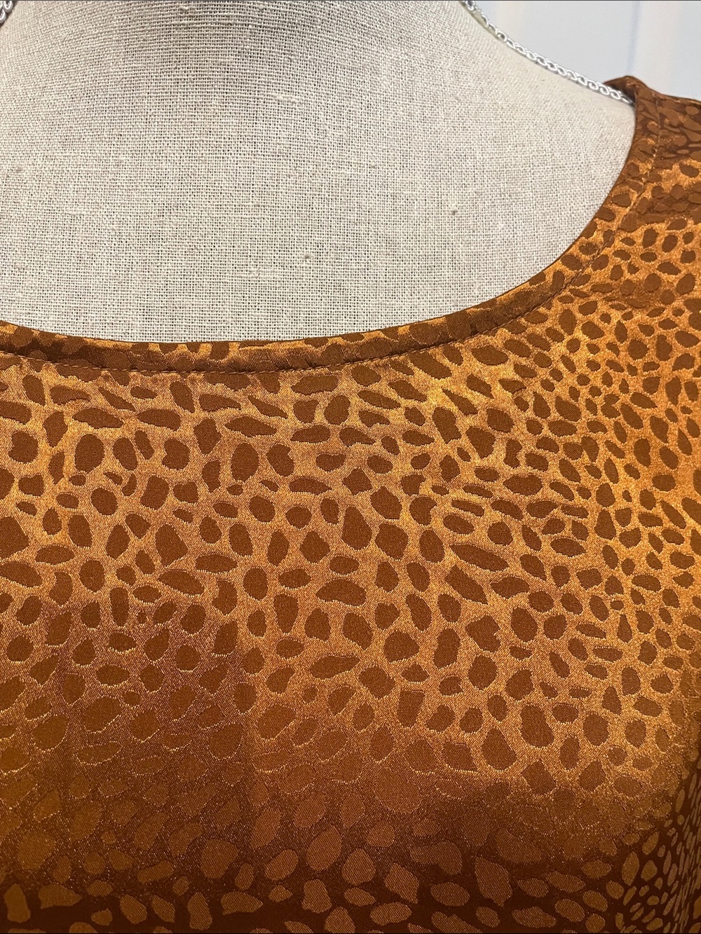 Dress Barn Shimmery Copper-Tone Satin Blouse - Picture 2 of 5